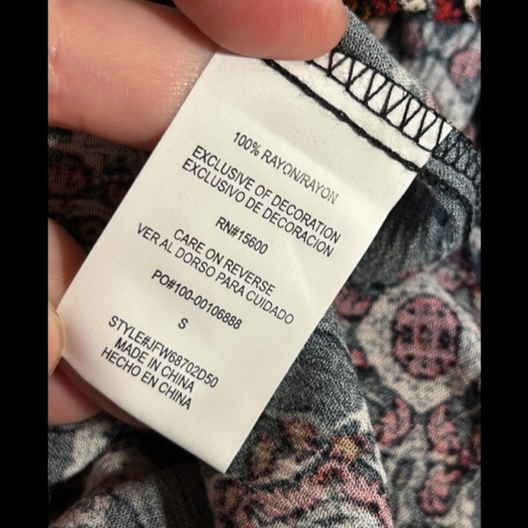 Mason & Belle Peasant Boho Top/Blouse Black/Red/ Multicolor Size S - NWT - Picture 13 of 14